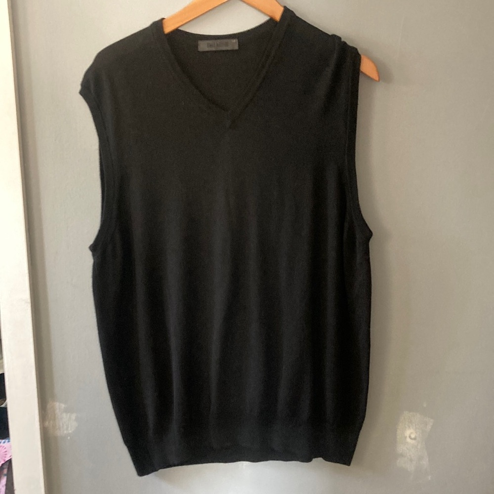 Dalmine black knitted merino wool vest